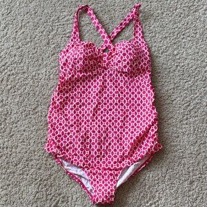 Motherhood Pink Geometric Swimsuit